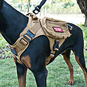 IDOGEAR Tactical Dog Vest Dog Harness w/ Handle MOLLE Padded Training Dog Tactical Plate Carrier Adjustable 3316