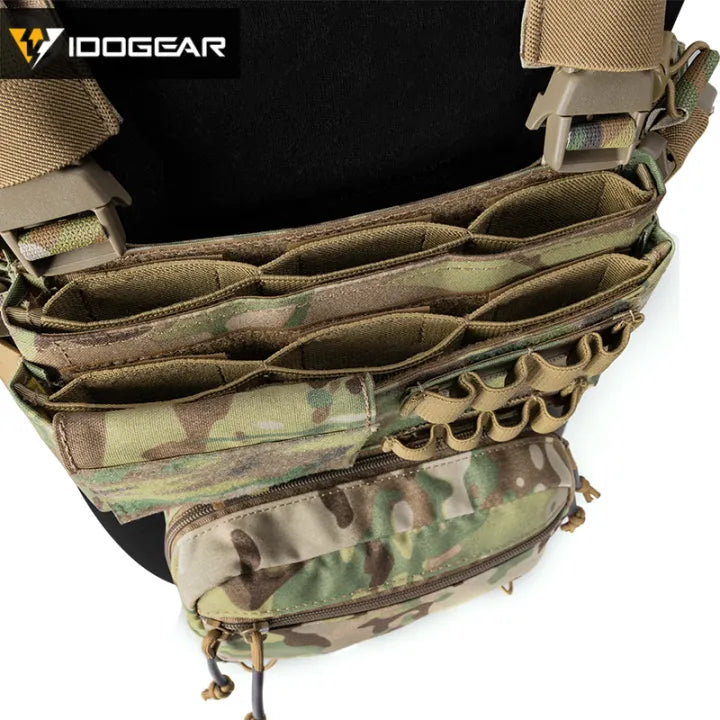 IDOGEAR MK3 Tactical Chest Rig Modular Lightweight Hunting Vest Full Set 5.56 Mag Pouch