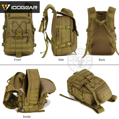 IDOGEAR 40L Tactical Backpack Molle 900D Nylon Water Resistant Travelling Backpacks 3504