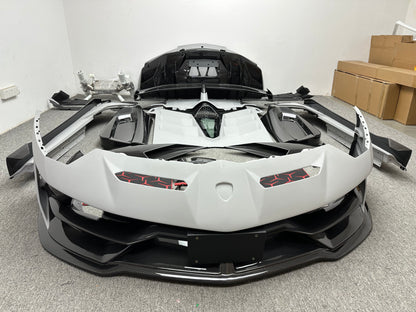 SVJ Style Partial Dry Carbon Body Kit for Lambo Aventador LP700 LP720 Front Bumper Rear Spoiler Side Skirt Engine Cover