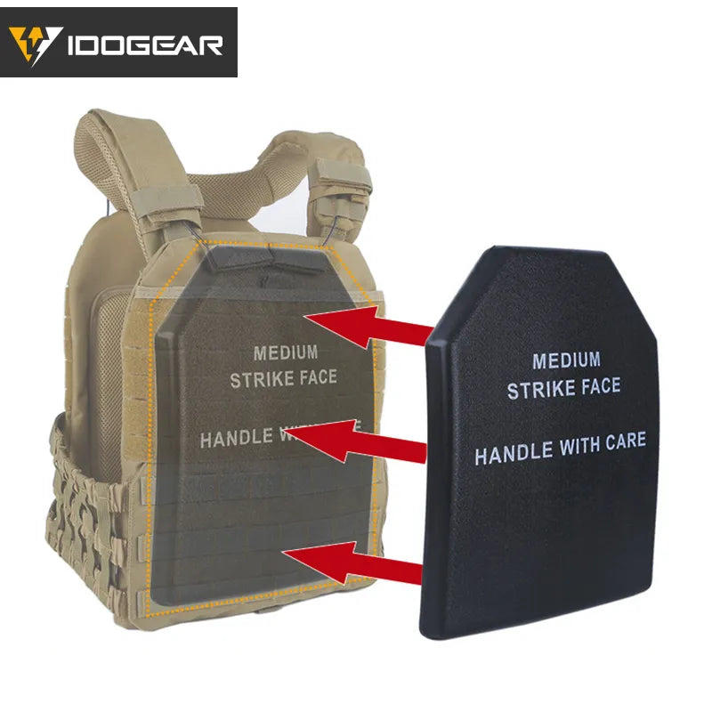 IDOGEAR Dummy Ballistic Plates For AVS JPC Vest Tactical Plate Carrier Plastic Plate Combat Gear 1 piece 2774