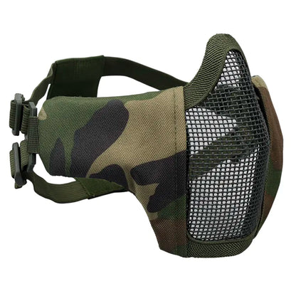 Tactical Face Masks Adjustable Half Face Mask Steel Mesh Tactical Lower Face Mask 3604