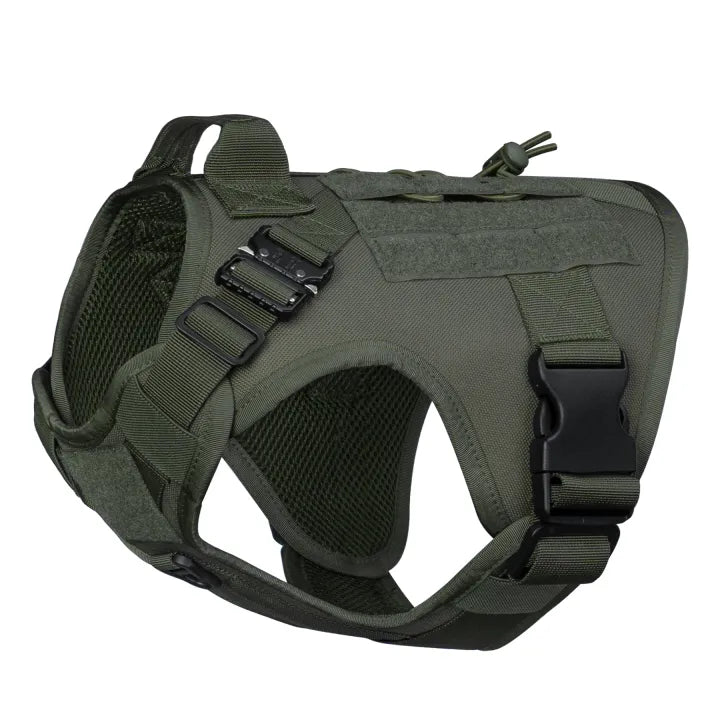 IDOGEAR Tactical Dog Vest Dog Harness w/ Handle MOLLE Padded Training Dog Tactical Plate Carrier Adjustable 3316