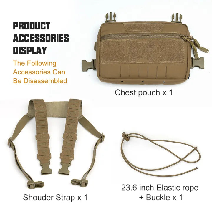 TOPTACPRO Tatcical Chest Rig Bag Chest Recon Bag MOLLE 8511