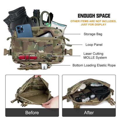 TOPTACPRO Tatcical Chest Rig Bag Chest Recon Bag MOLLE 8511