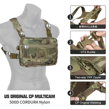 TOPTACPRO Tatcical Chest Rig Bag Chest Recon Bag MOLLE 8511