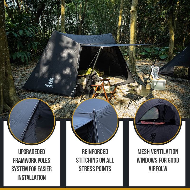 Black Tigris Nebula Series Backpacking Shelter 3000mm Waterproof Rating