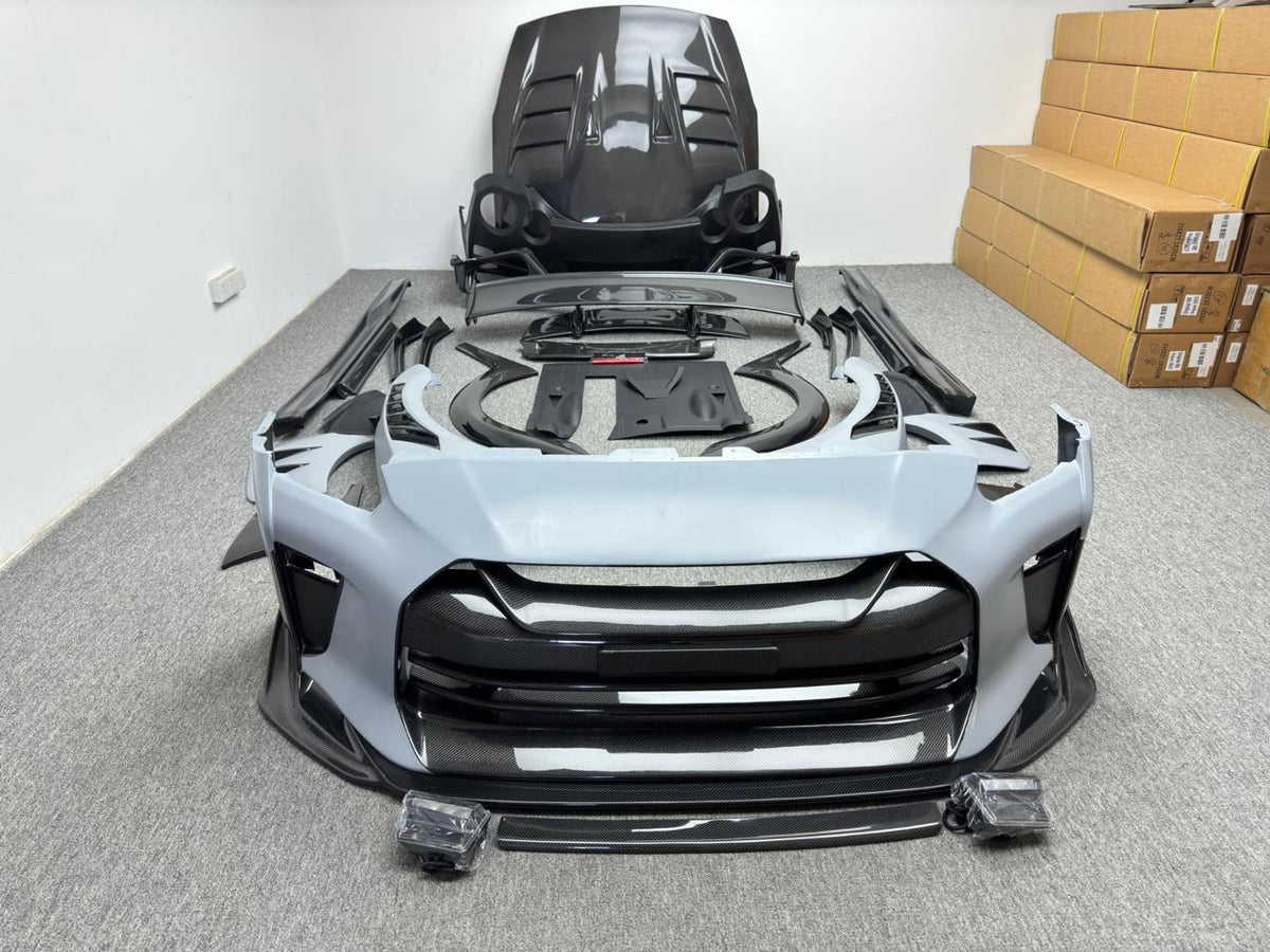 Half Glossy Carbon Fiber Top Secret Style Body Kit for Nissan R35 GTR 2008-2022