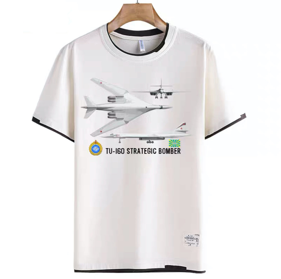 TU-160 Strategic Bomber Graphics Short Sleeve T-Shirt