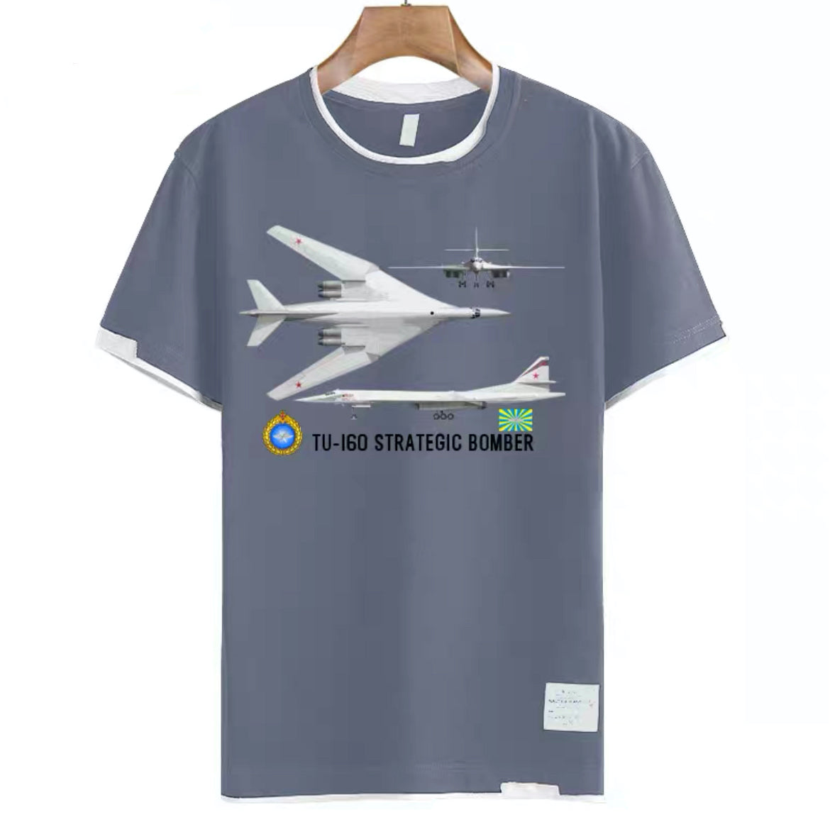 TU-160 Strategic Bomber Graphics Short Sleeve T-Shirt