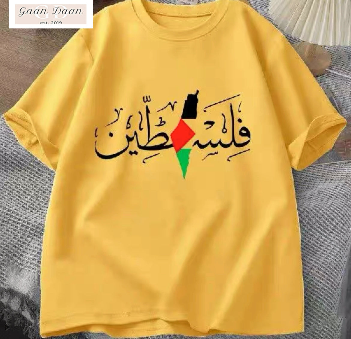 Palestine Arabic Calligraphy with Palestinian Freedom T-Shirt