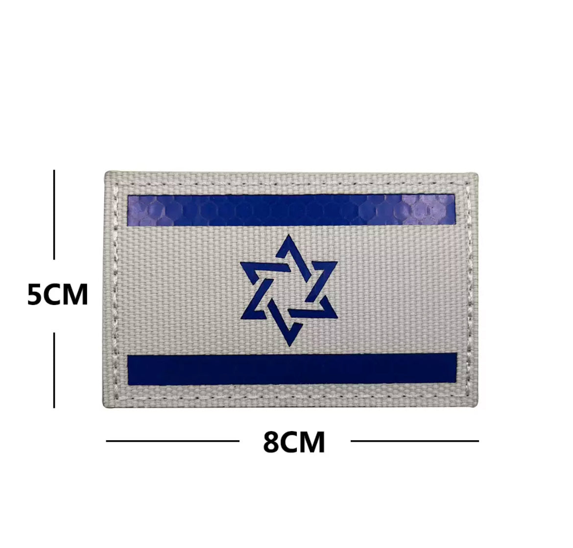 Israel Flag Tactical Military Armband Patch Embroidered Moral Jewish Star of David Sew On Israeli National Emblem Country's Flag Patches (White)