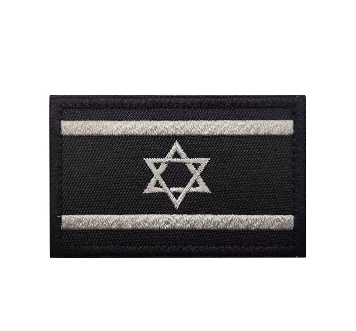 Israel Flag Tactical Military Armband Patch Embroidered Moral Jewish Star of David Sew On Israeli National Emblem Country's Flag Patches (White)