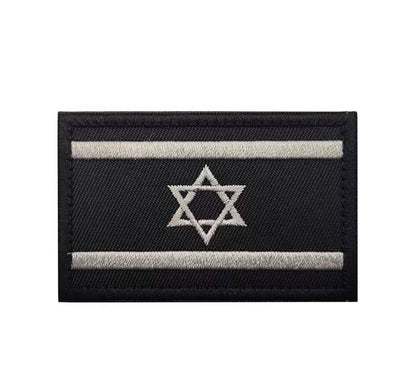 Israel Flag Tactical Military Armband Patch Embroidered Moral Jewish Star of David Sew On Israeli National Emblem Country's Flag Patches (White)