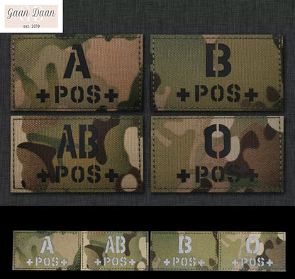 Reflective IR fabric blood type A+B+AB+O+ tactical morale badge Velcro armband backpack patch badge