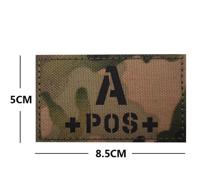 Reflective IR fabric blood type A+B+AB+O+ tactical morale badge Velcro armband backpack patch badge