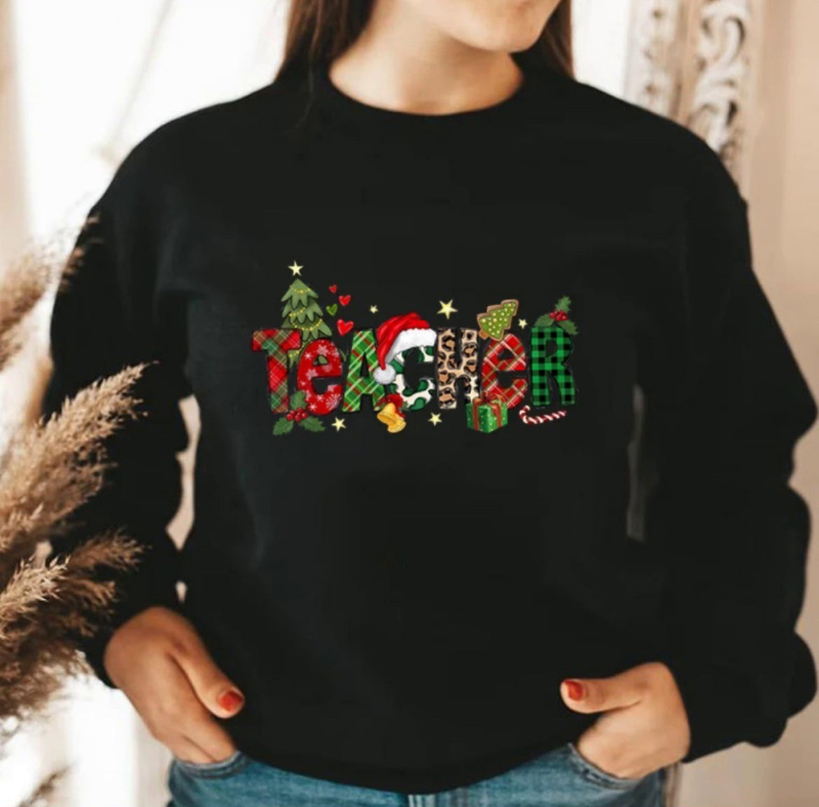 Women´s Xmas Teacher Graphics Sweatshirt