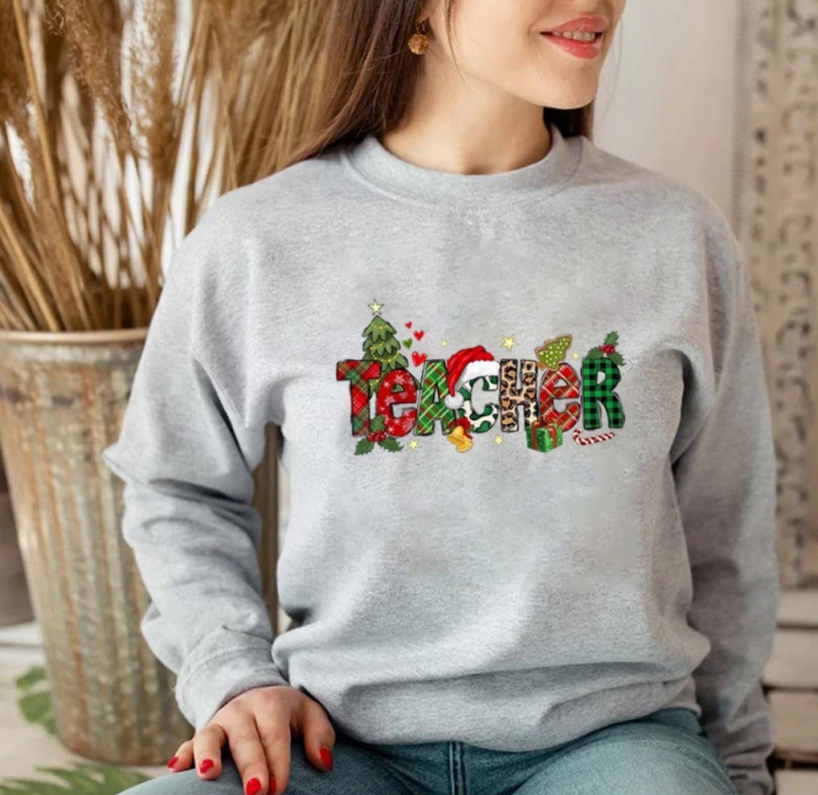 Women´s Xmas Teacher Graphics Sweatshirt