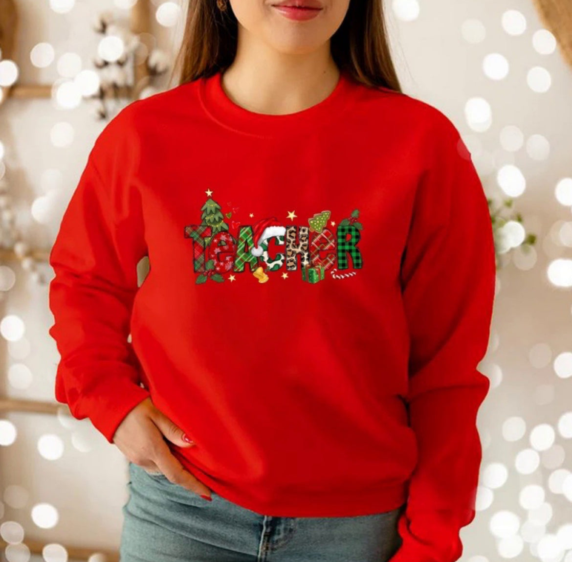 Women´s Xmas Teacher Graphics Sweatshirt