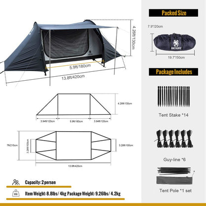 Black Tigris Cometa Series 3000mm Waterproof Rating 4-season Outdoor Tent