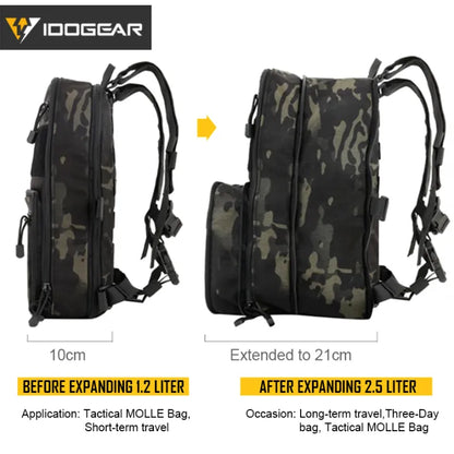 IDOGEAR 410 Flatpack Tactical Backpack Multi-purposed Rucksack tactical Utility MOLLE Bag 3562