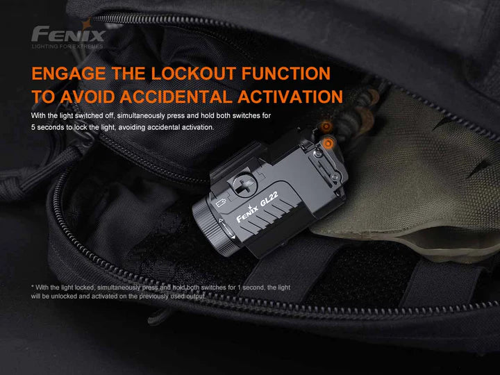 FENIX GL22 TACTICAL WEAPON LIGHT WITH RED LASER SIGHT