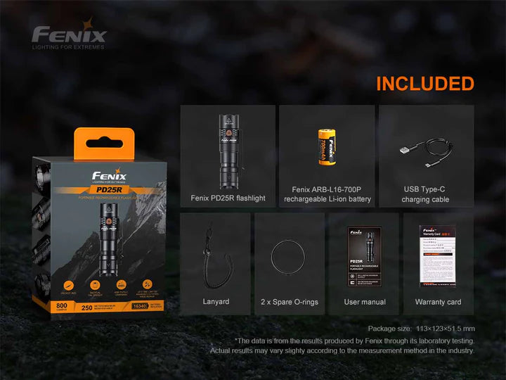 FENIX PD25R RECHARGEABLE EDC FLASHLIGHT