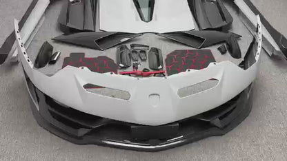 SVJ Style Partial Dry Carbon Body Kit for Lambo Aventador LP700 LP720 Front Bumper Rear Spoiler Side Skirt Engine Cover