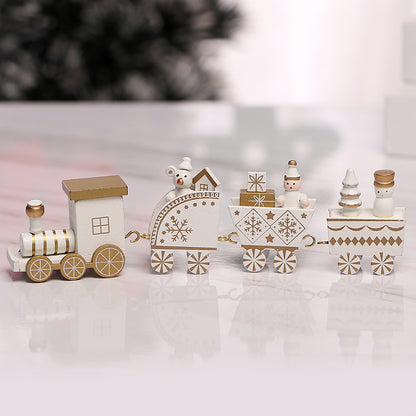 Christmas Wooden Ornament Train Set Decoration Children Gift