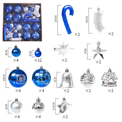 Christmas Balls Ornaments for Xmas Trees New Year Decoration 48 PCS per Set