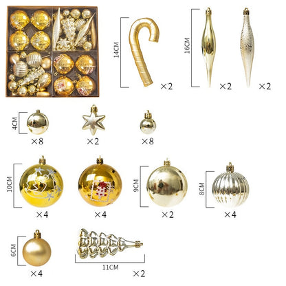 Christmas Balls Ornaments for Xmas Trees New Year Decoration 48 PCS per Set