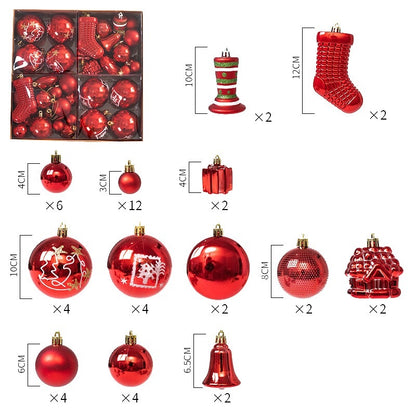 Weihnachtskugeln Ornamente für Weihnachtsbaum Neujahr Dekoration 48 Stück pro Set