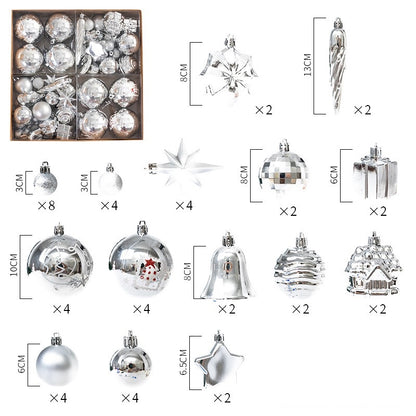 Weihnachtskugeln Ornamente für Weihnachtsbaum Neujahr Dekoration 48 Stück pro Set