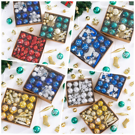 Christmas Balls Ornaments for Xmas Trees New Year Decoration 48 PCS per Set