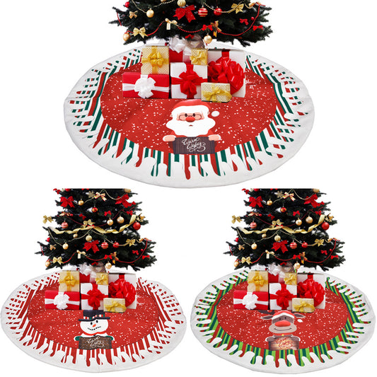 Christmas Tree Skirt Christmas Tree Mat Christmas New Year Ornaments Christmas New Year Decorations Used at Home Hotel Store Decor 78cm