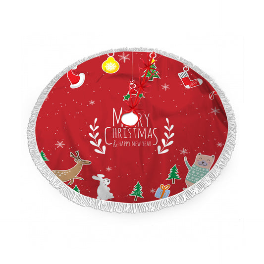 Christmas Tree Skirt Christmas Tree Mat Christmas New Year Ornaments Christmas New Year Decorations Tassel Lace